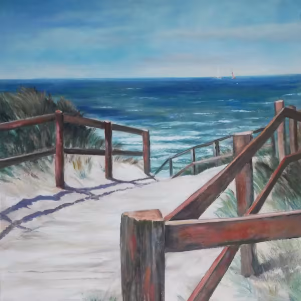 Düne mit Geländer ( auf Wangerooge)