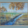Birch trees in the bug with a brook