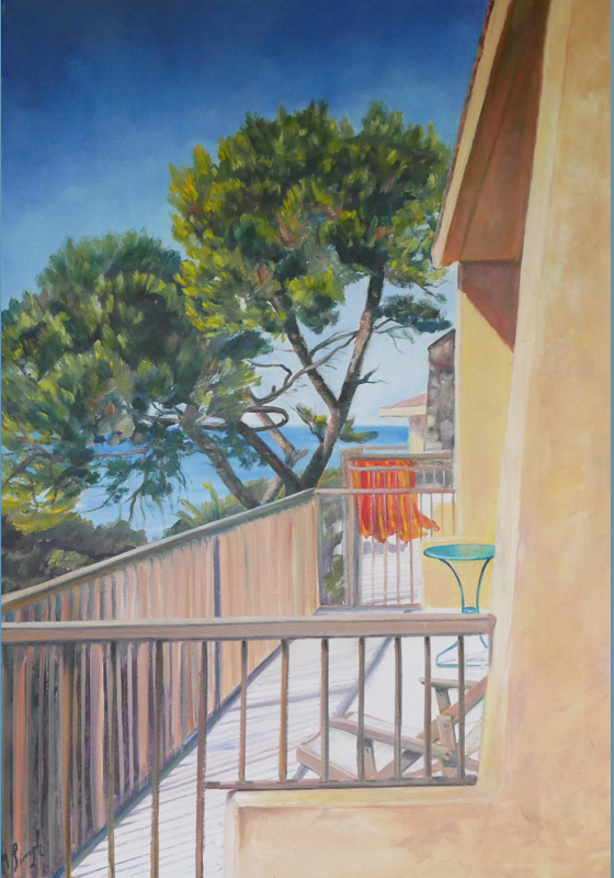 Castiglione della Pascaia in Tuscany, balcony with towel