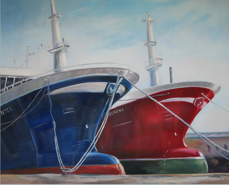 Giants in the port of Skagen (Denmark)