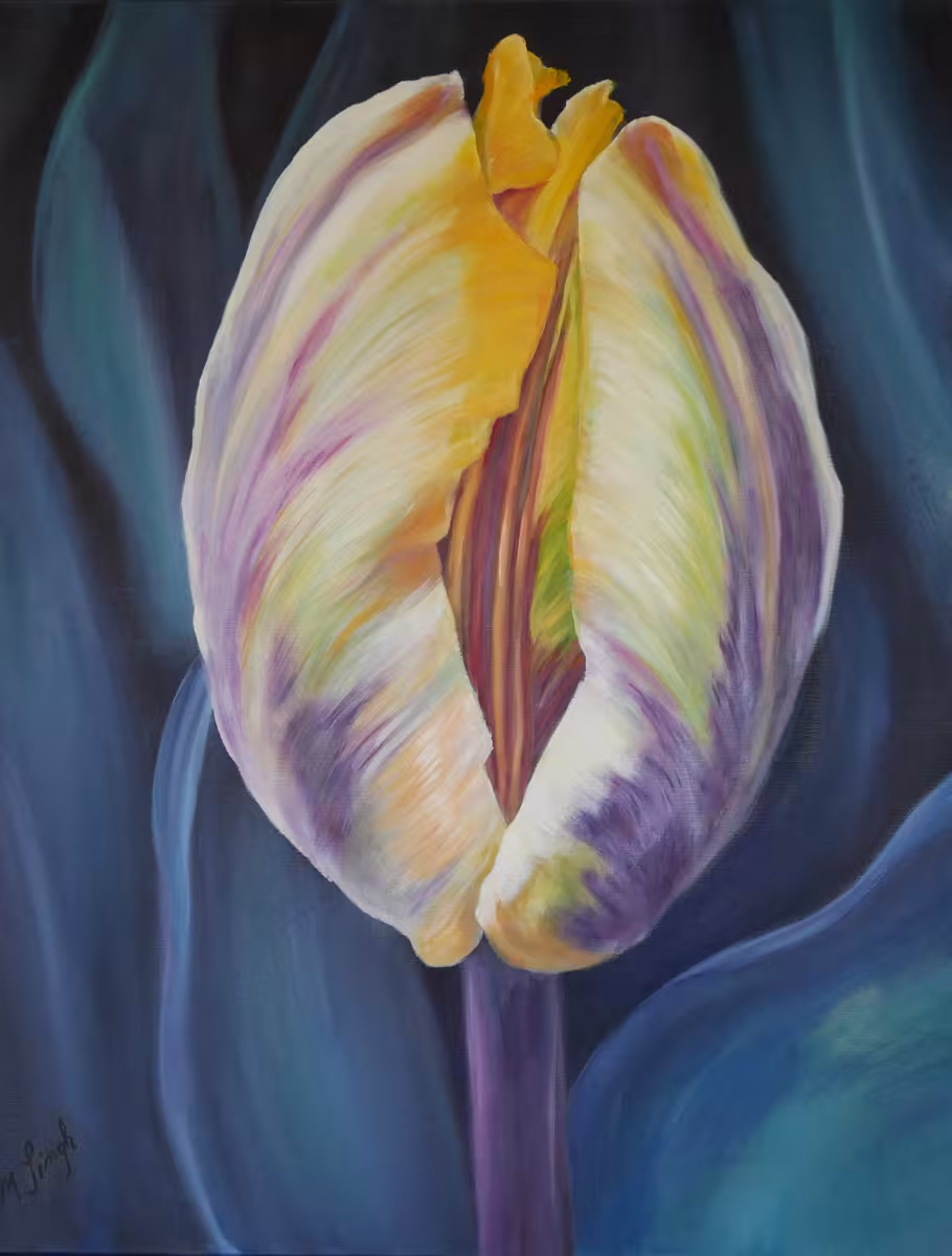 Tulpe mit violettem Stängel