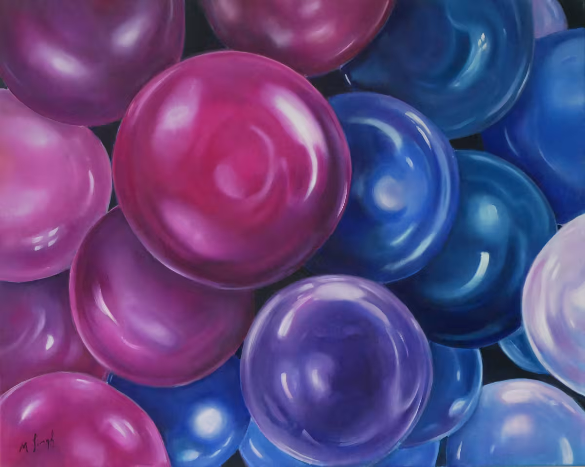 Kugeln von pink bis blau