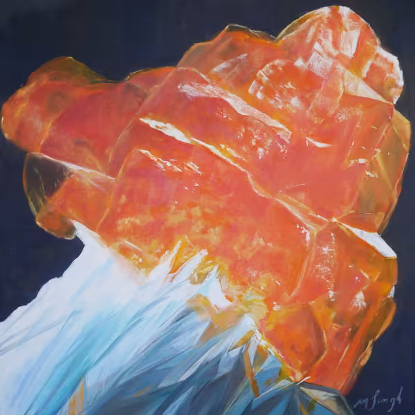 like a mineral, orange-weiß