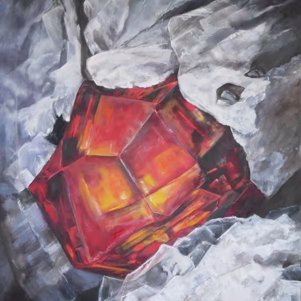 like a mineral, rot-orange
