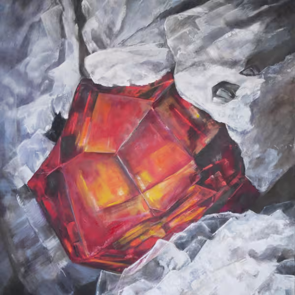 like a mineral, rot-orange