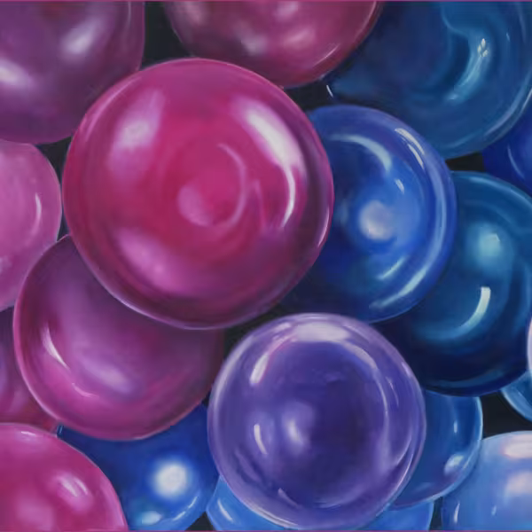 Kugeln von pink bis blau
